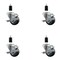 Service Caster 3'' SS Thermoplastic Rubber Swivel 1-3/8'' Expanding Stem Caster Set with Brake, 4PK SCC-SSEX20S314-TPRB-TLB-138-4 - alternate 1